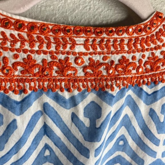 Bella Tu by Gopi Vaid  Size 16 Rhinestone Embroidered Boho Dress - Picture 3 of 13